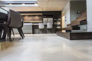 Matte finish gloss polished concrete in Hobart